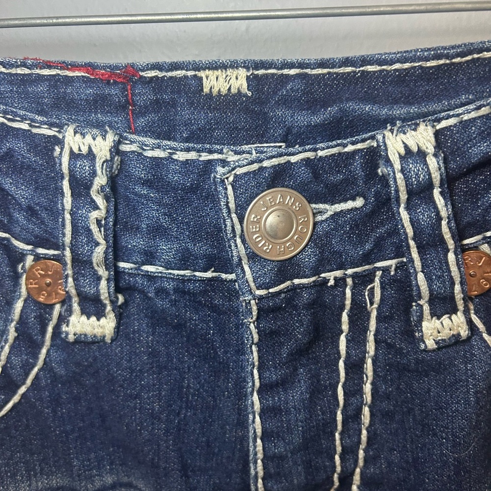 Vintage Rough Rider Jeans big contrast stitch denim - Picture 4 of 12